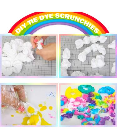 Venust White Hair Tie Scrunchie - 20 Pcs DIY Cotton Loop Hair Accessories for Girls & Women | Perfect for Batik Tie Dye & Party Activities - Buy Online on GoSupps.com