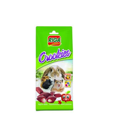 Riga - Apple Crookies - Crispy Cookies for Dwarf Rabbits, Guinea Pigs and Small Rodents - Rich in Vitamins and Omega 3-50g