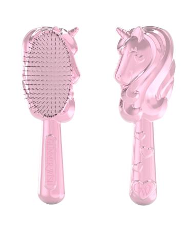 Glimmer Wish Unicorn Detangling Hair Brush for Kids - Anti Frizz and Anti Static - Soft and Long Bristles to Help Detangle With Ease - Gentle on Hair Unicorn Hair Brush