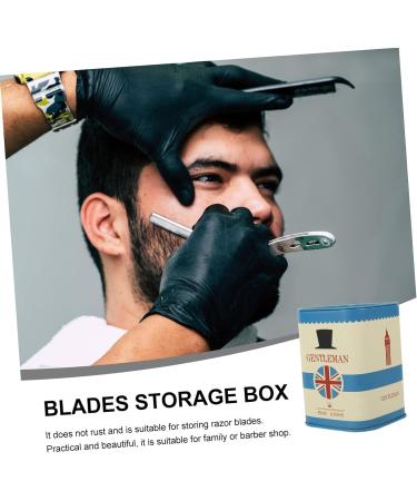 Adocarn 4 Pcs Razor Blade Storage Box - Vintage Blue Dispenser & Blade Bank - 7.6x7.6cm - Buy Online on GoSupps.com