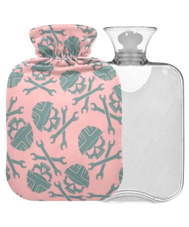 Naanle skull hot water bottle with reference warm and cold therapy Transparent hot water bottle 2l large hot hot water bottle for bed hand feet heat pain relief