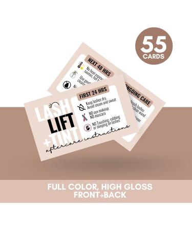 Cute Modern Lash Lift & Tint Aftercare Cards - 55 High-Gloss Full Color Cards for Lash Artists - Essential Eyelash Aftercare Guide - Buy Online on GoSupps.com