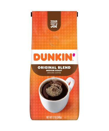 Dunkin' Original Blend Medium Roast Ground Coffee, 12 Ounces Original 12 Ounce (Pack of 1)
