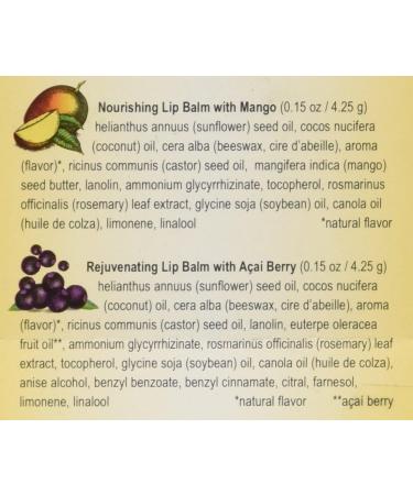 Burt's Bees Lip Balm Twin Pack Mango Butter Acai Berry - 0.3 oz - Buy Online on GoSupps.com