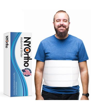 NYOrtho Bariatric Abdominal Binder - 12-Inch Wide Elastic Belly Wrap for Plus-Size Men and Women - Post-Surgery Stomach Compression Garment for Hernia Surgery, C-Section, Natural Birth, Abdominal Injuries 4 Panel - 12