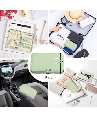 18-in-1 Manicure Set for Men & Women - Professional Nail Grooming Kit with Leather Case - Aceoce Mint Green - Buy Online on GoSupps.com