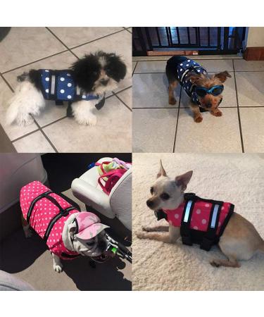 HAOCOO Dog Life Jacket Vest Swimsuit with Reflective Stripes - Pink Polka Dot XL - Buy Online on GoSupps.com