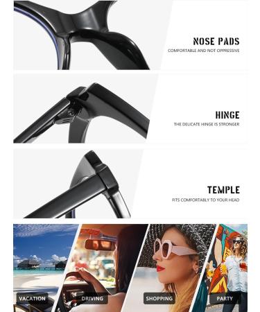 SERONI TR90 Cat Eye Blue Light Blocking Glasses - UV Protection for Men & Women | Stylish Black-Leopard 54mm Reading Frames - Buy Online on GoSupps.com