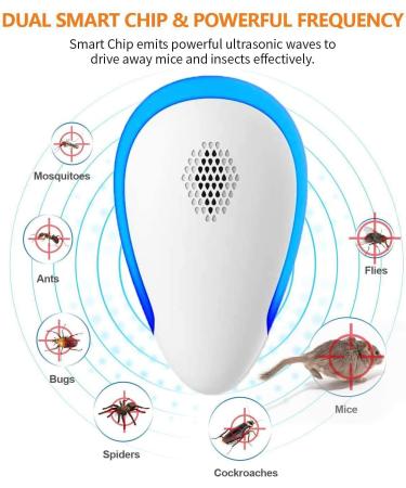 6 Pack Ultrasonic Pest Repeller - 2023 Newest Electronic Indoor Plug-in Bug Repellent for Pest Control - Mosquito, Spider, Mice, Ant, Insects, Roach - White - Buy Online on GoSupps.com