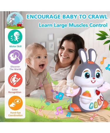 Moontoy Baby Music Toy - Interactive Rabbit Toy for 1-2 Year Olds Learning & Crawling Fun with Music & Light - Perfect Gift for Boys & Girls - Buy Online on GoSupps.com
