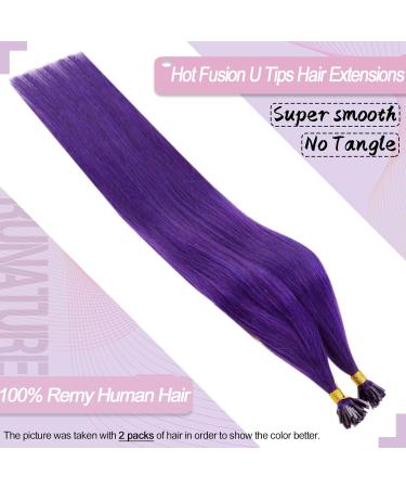 Runature Keratin Extensions - Real Hair U Tip Purple Fusion Extensions 55cm (22 inch) - 25g 25 Strands - Buy Online on GoSupps.com