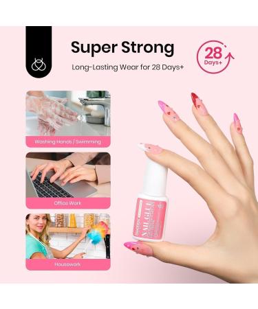 Beetles 10ML Super Strong Nail Glue for Press Ons & Acrylic Nails - No UV Light Needed Long-Lasting Bond for DIY Beginners - Buy Online on GoSupps.com