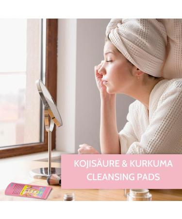 Turmeric Kojic Acid Pads 80 Pads Turmeric Cleansing Pads for Face Help Balance Skin Fat and Water Gentle and Non-Irritating - Buy Online on GoSupps.com