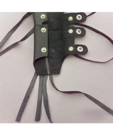 Urban Kevlar Long Genuine Black Leather Hair Tube With Hair Clip And Studded Hair Wrap - Buy Online on GoSupps.com