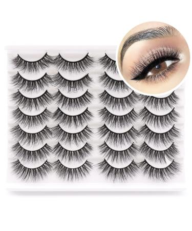 Losha Lashes 18mm Fluffy Natural Look Eyelashes Light Volume 14 Pairs Pack for Makeup (M809)
