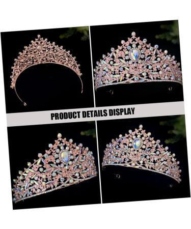 DRESSOOS Crown Headband Crown Bridal Crown Crowns for Women Rhinestone Headband Princess Crown Wedding Crown for Bride Bridal Hair Accessories Crown for Bride Wedding Zinc Alloy 17.00X17.00X9.00CM Golden - Buy Online on GoSupps.com