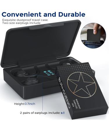 Noise Cancelling Ear Plugs for Sleeping - BUENSUENO Reusable Silicone Earplugs (2 Pairs) with Travel Case for Sleep Work Swimming & Concert - HM Orange & Dark Black - Buy Online on GoSupps.com