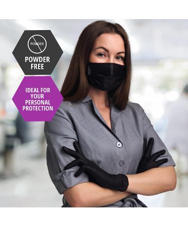 Med Pride Black Nitrile Exam Gloves - 4 Mil Thickness - Pack of 50 Medium Gloves - Latex/Powder-Free for Surgical, Doctors, Hospital & Home Use - Buy Online on GoSupps.com