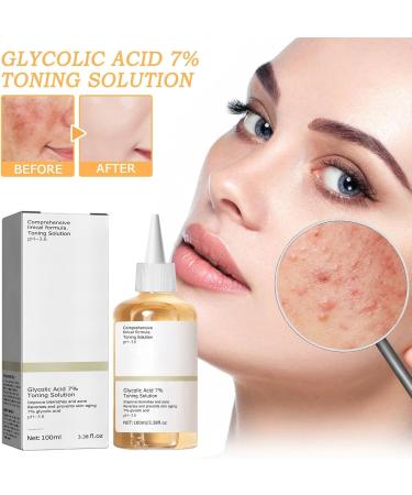 Glycolic Acid 7% Toning Solution Glycolic Acid Toning Resurfacing Solution Hydrating Toning Solution Glycolic Sour 7% Toner Skincare Hyaluronic Acid Serum Resurfacing Solution Exfoliating Brighten - Buy Online on GoSupps.com