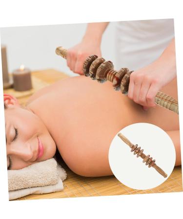Minkissy Wooden Massager with 6 Wheels - Versatile Back Neck & Shoulder Tool for Muscle Relief | Premium Wooden Roller for Home Therapy - Buy Online on GoSupps.com