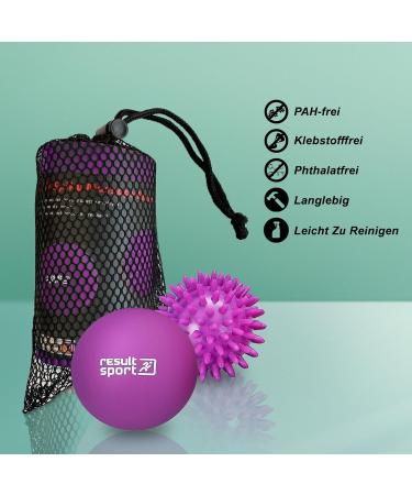 Resultsport Lacrosse & Hedgehog Massage Ball Set for Foot Pain Relief | Plantar Fasciitis Trigger Point Massage - Purple - Buy Online on GoSupps.com