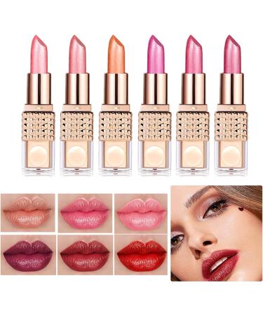 Pearlescent Lipstick | Moisturizing Tinted Lip Balm Water-Resistant Moisturizing Dye Long Lasting Shine for Women Teens Daily Parties and Wedding - Buy Online on GoSupps.com