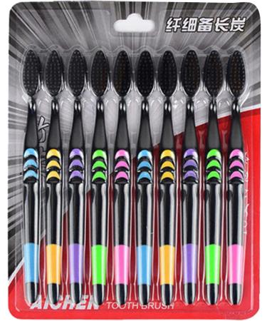 Soft Bamboo Coal Toothbrush Set for Adults - Antibacterial Fine Bristles Travel-Friendly | Eco-Friendly & Gentle Care for Men & Women - Buy Online on GoSupps.com