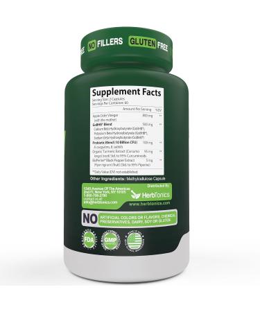 Herbtonics GLP 1 Tonic Natural GLP 1 Support with Apple Cider Vinegar BHB Salts Probiotics & Turmeric Supports Appetite Weight Metabolic Balance Gut Health & Energy 60 Vegan Capsules - Buy Online on GoSupps.com