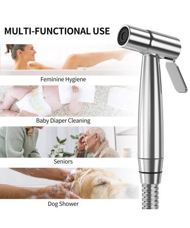 Yawenner Handheld Bidet Toilet Sprayer  Stainless Steel Bathroom Bidet Sprayer Set with Hose  Baby Cloth Diaper Sprayer  for Feminine Wash  Shower Sprayer for Pet  Wall or Toilet Mount - Buy Online on GoSupps.com