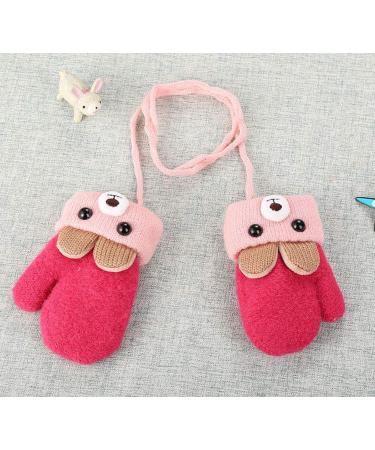 iEasey Cute Bear Baby Toddler Winter Warm Mittens On String Kids Cold Weather Fleece Knit Gloves Ski Snow Insualted Gloves for Baby Girls Boys 0-3 Years Gift Bear-Rose #A Hot Pink - Buy Online on GoSupps.com