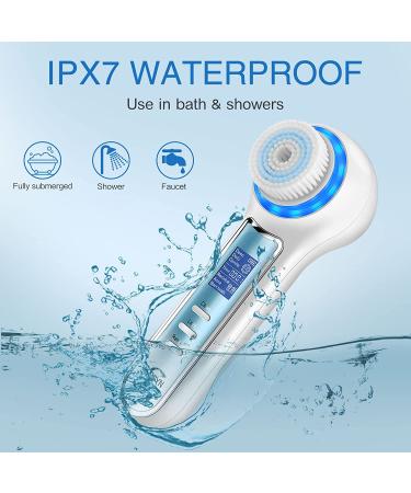 Rechargeable Blackhead Remover Vacuum & Facial Cleansing Brush - LCD Screen, Waterproof, Exfoliating & Massaging - Gradient Blue - Buy Online on GoSupps.com