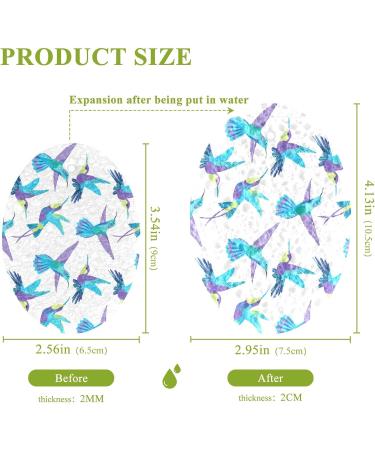 3-Pack Cleaning Kitchen Sponges Oval Cute Blue Hummingbirds Kitchen Cellulose Dishwashing Wood Pulp Cotton - Buy Online on GoSupps.com