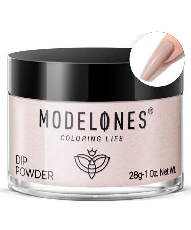Modelones Dip Powder Tan Color, Nail Dipping Powder French Nail Art Powder Pro Collection System for Starter Manicure Salon DIY at Home, Odor-Free, Long-Lasting, No Needed Nail Lamp Cured, 1 Oz