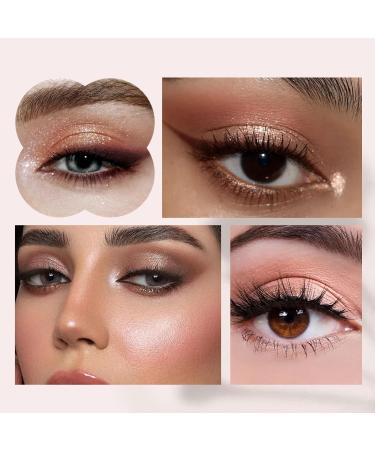 4 Colors Nude Eyeshadow Palette - Matte & Glitter Neutral Eyeshadow for Travel | High Pigment Blendable Coffee Beige Peach Pink Shades | Includes 2 Built-in Brushes - Buy Online on GoSupps.com