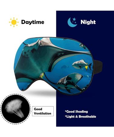 Ultimate Sleep Mask for Men & Women - Manta Ray & Fishes Eye Cover | Breathable Light Blocking EYE Mask with Adjustable Strap for Perfect Sleep - Buy Online on GoSupps.com