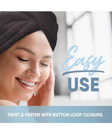 MICRODRY Ultra-Absorbent Hair Towel Wrap - Quick-Drying Microfiber for All Hair Types - Machine-Washable Anti Frizz Hair Care - Black, One Size Fits All - Buy Online on GoSupps.com