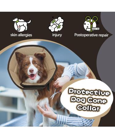 Kuoser Rescue Dog Collar - Comfortable Leakage Protection & Adjustable Neck Fit for Wound Recovery - Brown (28-36cm) - Buy Online on GoSupps.com