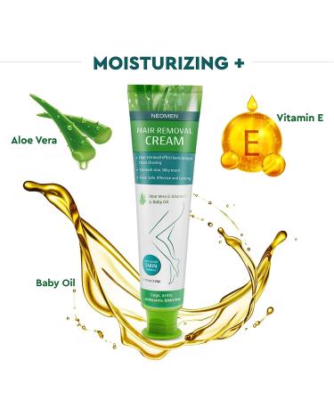 Buy Painless Hair Removal Cream for Sensitive Skin | Fast-Acting Aloe Vera Formula for Face Body & Bikini - Paraben & Sulfate Free - Buy Online on GoSupps.com