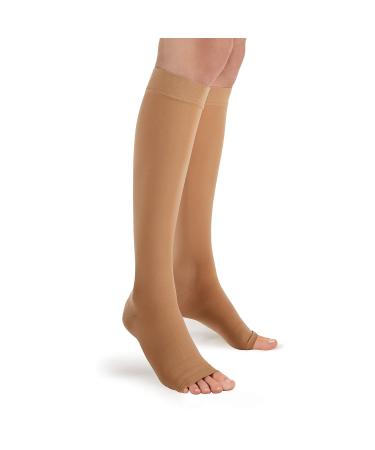 FUTURO Open Toe Knee Length Stockings for Men & Women - Large Beige Compression (20-30 mm/Hg) | Buy Internationally - Buy Online on GoSupps.com