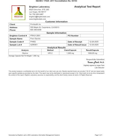 ProHealth Pure Glycine, 1000 mg Per Capsule | Promotes Restful Sleep & Morning Wakefulness, Supports Relaxation | Clinically Studied | Third-Party Tested | 120 Capsules - Buy Online on GoSupps.com