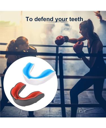 Children's Sports Oral Protection - 2 Pcs Tooth Guard & Portable Box | Ideal for Martial Arts Boxing Football MMA Rugby and More | Black & Red + White & Blue - Buy Online on GoSupps.com