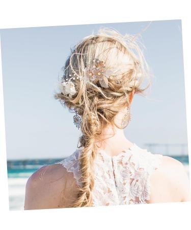 Beatifufu Hair Comb Birthday Headpiece Rhinestone Tiara Headband Aesthetic Hair Accessories Floral Hair Headpiece Princess Headband Bride Hair Accessory Flower Clip Bridesmaid Pearl Wedding - Buy Online on GoSupps.com