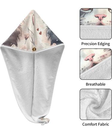 Super Absorbent Cat Flower Hair Towel 2 Pack - Quick Drying Hair Turbans for Women & Girls - Buy Online on GoSupps.com