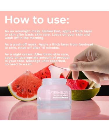 Rust sheet 50 ml watermelon mask watermelon sleeping mask hydrates and soothes dry skin nourishes and repairs the skin reduces oiliness and impurities - Buy Online on GoSupps.com