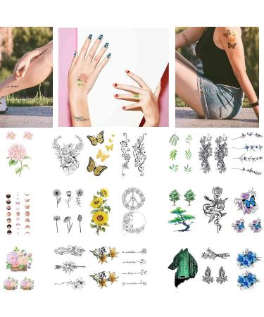 Quichic Realistic Large Flower Temporary Tattoos - 60+ Designs for Women and Girls - Sexy Floral Blossom Branch Neck and Hand Fake Tattoos - Long Lasting Adult Temporary Tattoo - Buy Online on GoSupps.com
