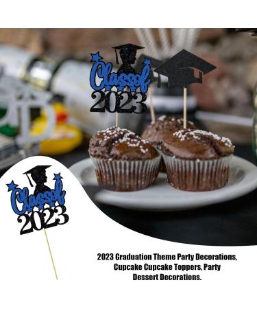 Fulenyi Decorations for Graduation Cakes Congratulations Graduation Supplies Cake Decorations High School Graduation College Graduation Decorations Black Blue - Buy Online on GoSupps.com