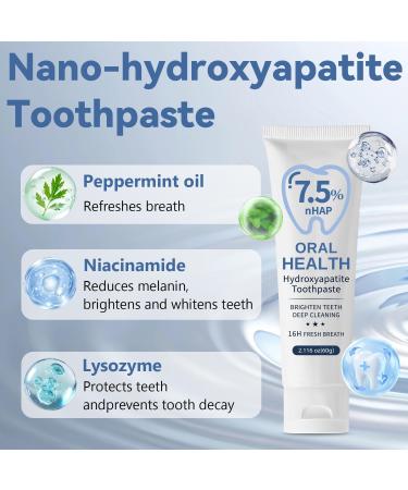 7.5% Hydroxyapatite Toothpaste for Sensitive Teeth & Enamel Repair Strengthens Whitens & Protects Teeth with Natural Nano Hydroxyapatite Fresh Mint Flavor Gentle Daily Use for Adults 2.12 oz - Buy Online on GoSupps.com