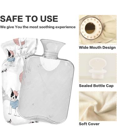French Bulldog BPA-Free Hot Water Bottle 2L Large Pain Relief Bag for Back Pain & Hot/Cold Therapy - Buy Online on GoSupps.com