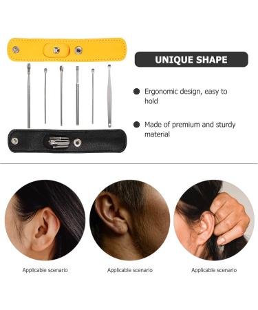 Stainless Steel Earwax Removal Kit - 4 Sets with Leather Case - Ear Pick Tool for Adults - Ear Cleansing and Scooping - Buy Online on GoSupps.com