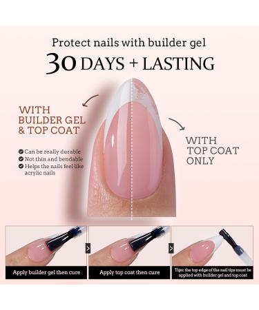 BTArtbox XCOATTIPS Gel Nail Kit - Short Square French Tip Press On Nails with Pink Soft Gel Tips Dual Protection & Nail Lamp - Buy Internationally - Buy Online on GoSupps.com